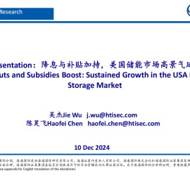 储能行业专题报告：Presentation，降息与补贴加持，美国储能市场高景气延续