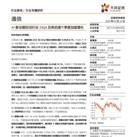 通信行业专题研究：AI新动能拉动行业23Q4反转后逐个季度加速增长