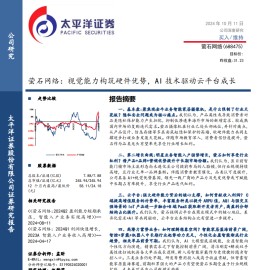 萤石网络研究报告：视觉能力构筑硬件优势，AI技术驱动云平台成长