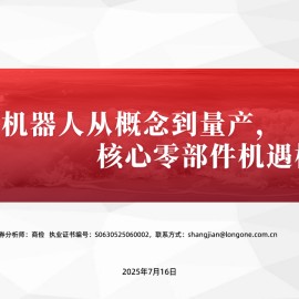 人形机器人从概念到量产，核心零部件机遇梳理