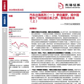 汽车出海专题：梦启暹罗，观中国整车厂如何越日系之界、塑电动未来（上）