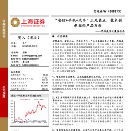 思特威研究报告：“安防+手机+汽车”三足鼎立，技术创新推动产品发展