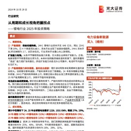 锂电行业2025年投资策略：从周期和成长视角把握拐点