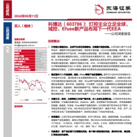 科博达研究报告：灯控主业立足全球，域控、Efuse新产品布局下一代EEA
