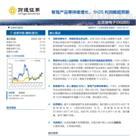比亚迪电子研究报告：智驾产品等持续增长，1H25利润略超预期