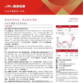 锂电池行业2025年度策略报告：锂电有望双击，拐点愈加清晰