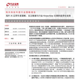 海外科技年度行业策略报告：海外AI应用年度策略，关注数据与行业Know~how支撑的差异化优势
