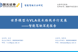 智能驾驶行业深度报告：世界模型与VLA技术路线并行发展