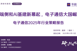 电子及通信行业2025年行业策略报告：AI端侧和AI基建新幕起，电子通信大国崛起