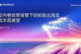 轮胎行业2026年度策略会：反内卷政策背景下的轮胎出海及成本面展望