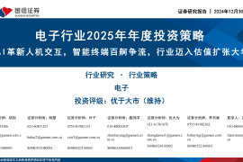 电子行业2025年年度投资策略：AI革新人机交互，智能终端百舸争流，行业迈入估值扩张大年