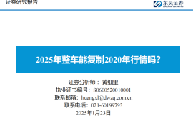 汽车行业分析：2025年整车能复制2020年行情吗？