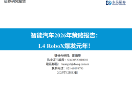 智能汽车行业2026年策略报告：L4 RoboX爆发元年！