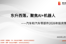 汽车和汽车零部件行业2026年投资策略：东升西落，聚焦AI+机器人