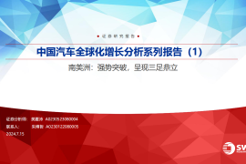 中国汽车行业全球化增长分析系列报告（1）：南美洲，强势突破，呈现三足鼎立