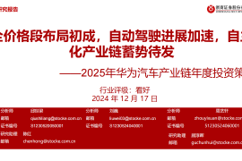 2025年华为汽车产业链行业年度投资策略：全价格段布局初成，自动驾驶进展加速，自主化产业链蓄势待发