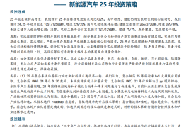 新能源汽车25年投资策略：周期触底反转，龙头公司和技术变革将是主基调