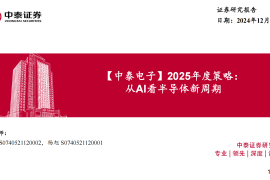 电子行业2025年度策略：从AI看半导体新周期