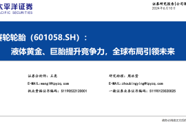 赛轮轮胎研究报告：液体黄金、巨胎提升竞争力，全球布局引领未来