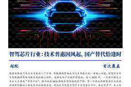 智驾芯片行业分析：技术普惠因风起，国产替代恰逢时