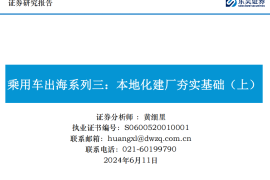 汽车行业乘用车出海专题：本地化建厂夯实基础（上）