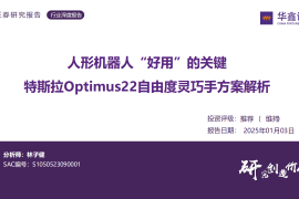 机器人灵巧手行业专题报告：人形机器人行业“好用”的关键——特斯拉Optimus22自由度灵巧手方案解析