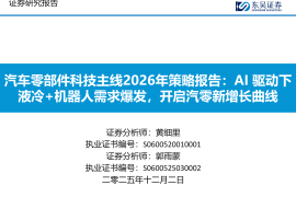 汽车零部件行业科技主线2026年策略报告：AI驱动下液冷+机器人需求爆发，开启汽零新增长曲线