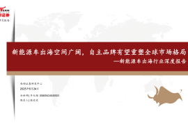 新能源车出海行业深度报告：新能源车出海空间广阔，自主品牌有望重塑全球市场格局