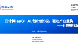 计算机行业专题报告：云计算IaaS，AI成新增长极，驱动产业重构