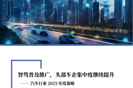 汽车行业2025年度策略：智驾普及推广，头部车企集中度继续提升