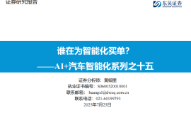 汽车行业AI+汽车智能化系列专题报告：谁在为智能化买单？