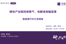 新能源汽车行业周报：锂电产业链持续景气，电解液涨幅显著
