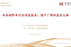 休闲越野车行业深度报告：国产厂商的星辰大海