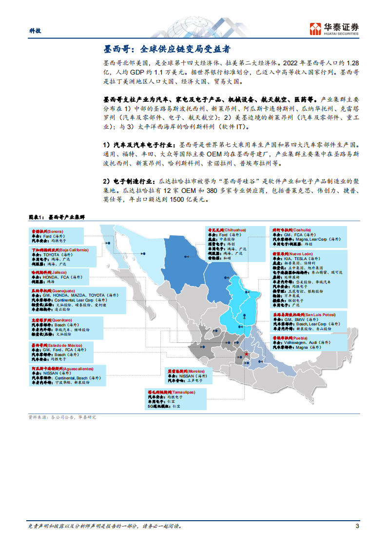 墨西哥专题研究：北美汽车电子和服务器生产基地,汽车电子,墨西哥,第3张