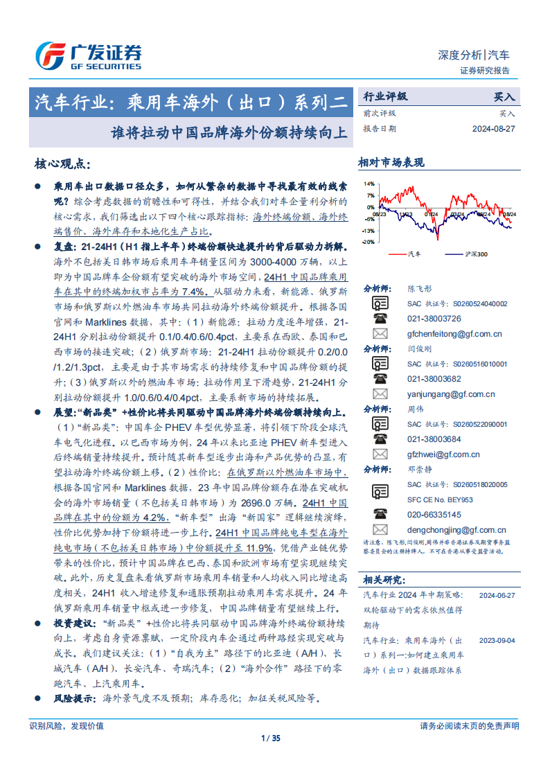 乘用车出口专题报告：谁将拉动中国品牌海外份额持续向上,乘用车,出海,汽车,乘用车,出海,汽车,第1张