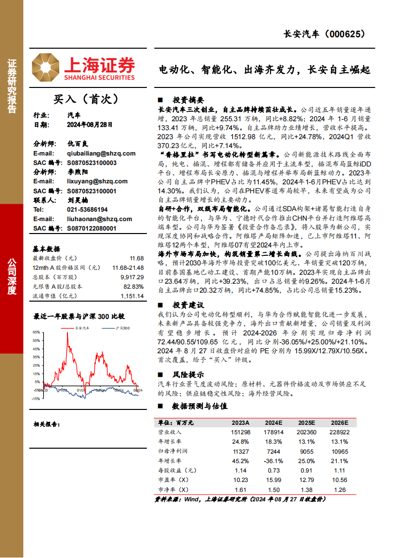 长安汽车研究报告：电动化、智能化、出海齐发力，长安自主崛起,长安汽车,电动化,智能化,出海,长安汽车,电动化,智能化,出海,第1张