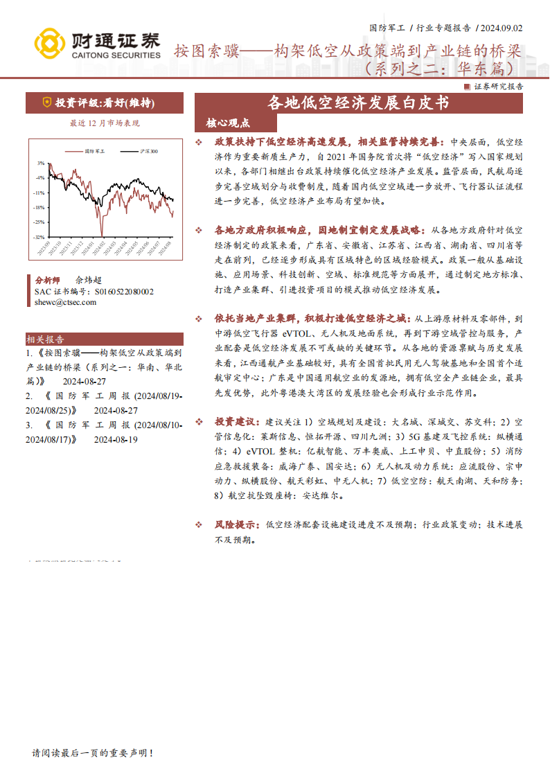 各地低空经济发展白皮书：按图索骥~构架低空从政策端到产业链的桥梁（华东篇）,低空经济,低空经济,第1张