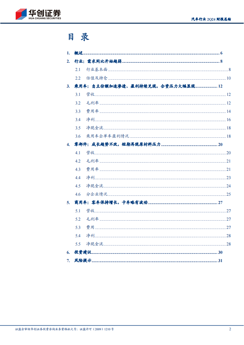 汽车行业2Q24财报总结：整车分化，零部件盈利保持韧性,汽车,零部件,汽车,零部件,第2张