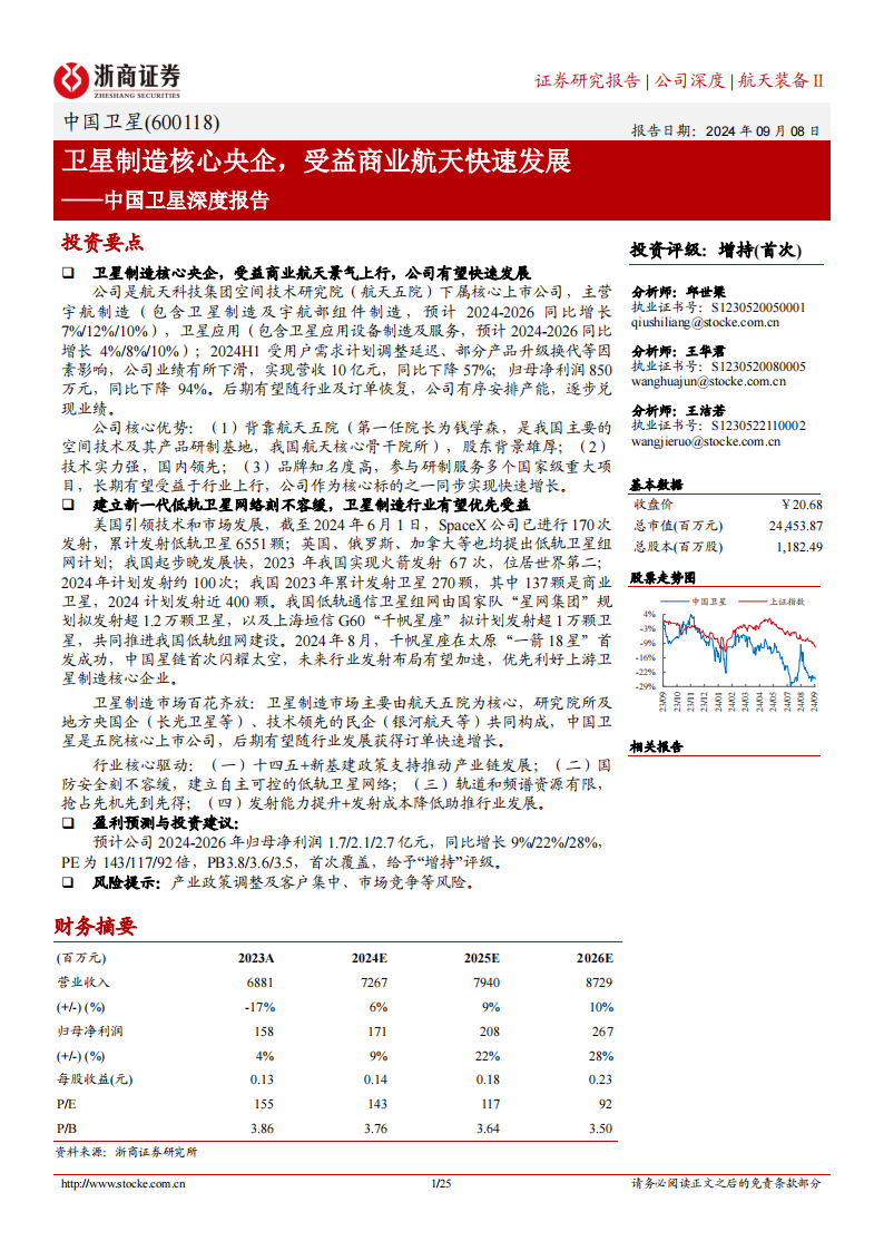 中国卫星研究报告：卫星制造核心央企，受益商业航天快速发展,中国卫星,卫星通信,中国卫星,卫星通信,第1张