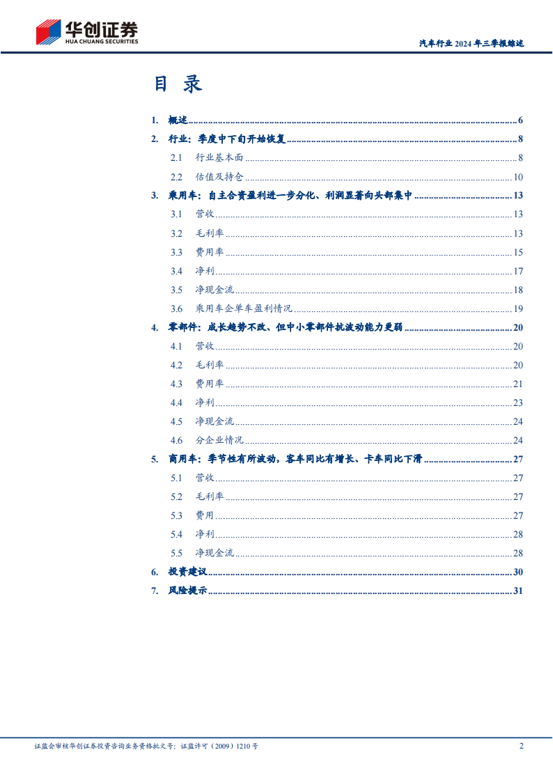 汽车行业2024年三季报综述：整车继续分化，零部件成长趋势不改,汽车,整车,零部件,汽车,整车,零部件,第2张