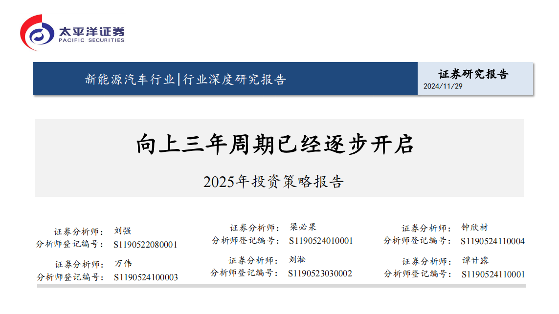 新能源汽车行业2025年投资策略报告：向上三年周期已经逐步开启,新能源汽车,新能源汽车,第1张