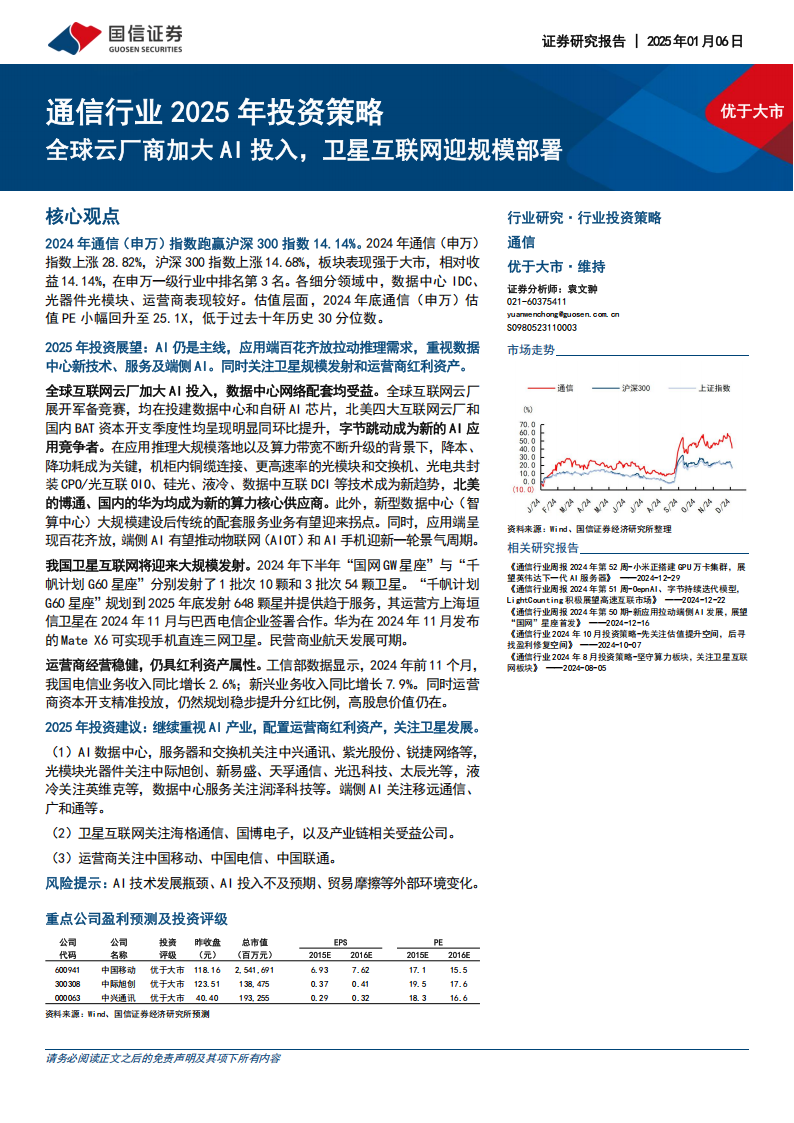 通信行业2025年投资策略：全球云厂商加大AI投入，卫星互联网迎规模部署,通信,AI,卫星互联网,通信,AI,卫星互联网,第1张