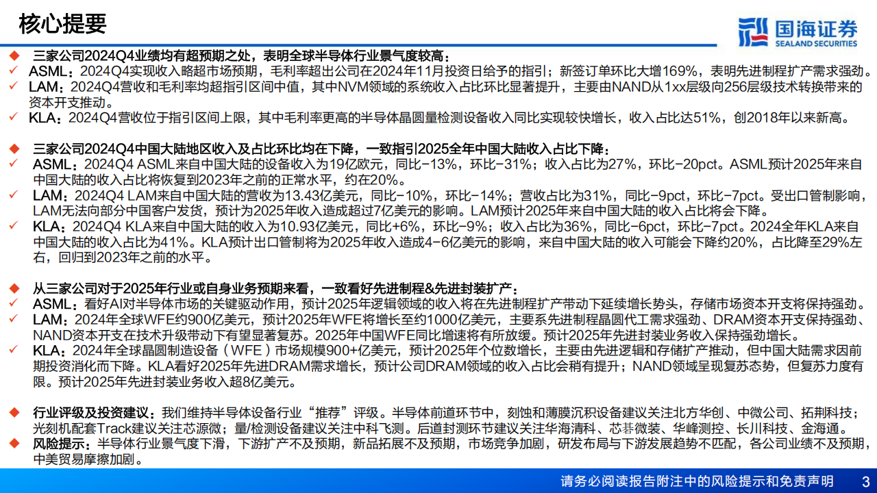 海外半导体设备行业专题报告：从ASML、LAM、KLA三巨头2024Q4财报看到哪些变化？,海外,半导体,ASML,LAM,KLA,海外,半导体,ASML,LAM,KLA,第3张