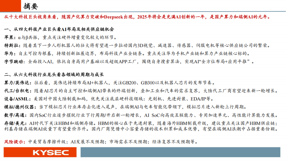 电子行业2025年春季投资策略：十大科技巨头视角下AI创新永不眠,AI,AI,第2张