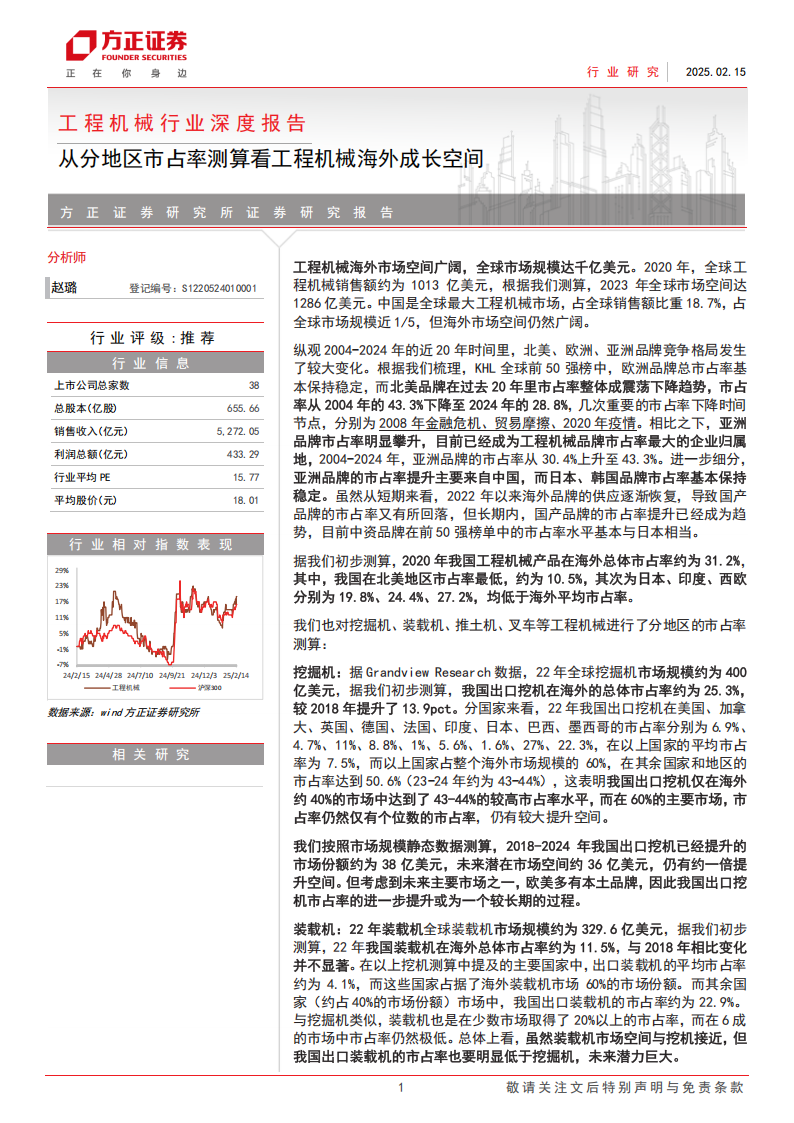 工程机械行业专题报告：从分地区市占率测算看工程机械海外成长空间,工程机械,工程机械,第1张