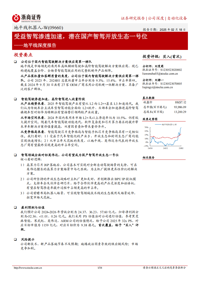 地平线机器人研究报告：受益智驾渗透加速，潜在国产智驾开放生态一号位,地平线机器人,智驾,国产,地平线机器人,智驾,国产,第1张