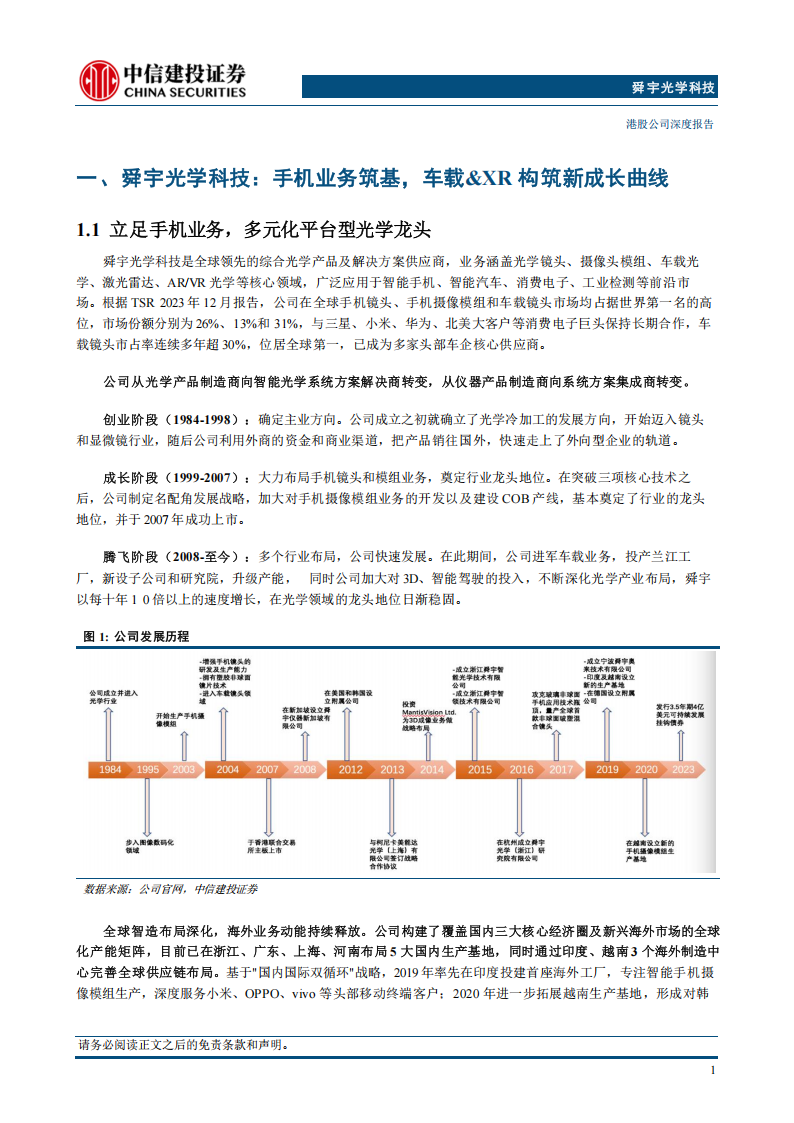 舜宇光学科技研究报告：手机业务受益于光学升级，车载&XR构筑新成长曲线,舜宇光学,XR,舜宇光学,XR,第5张