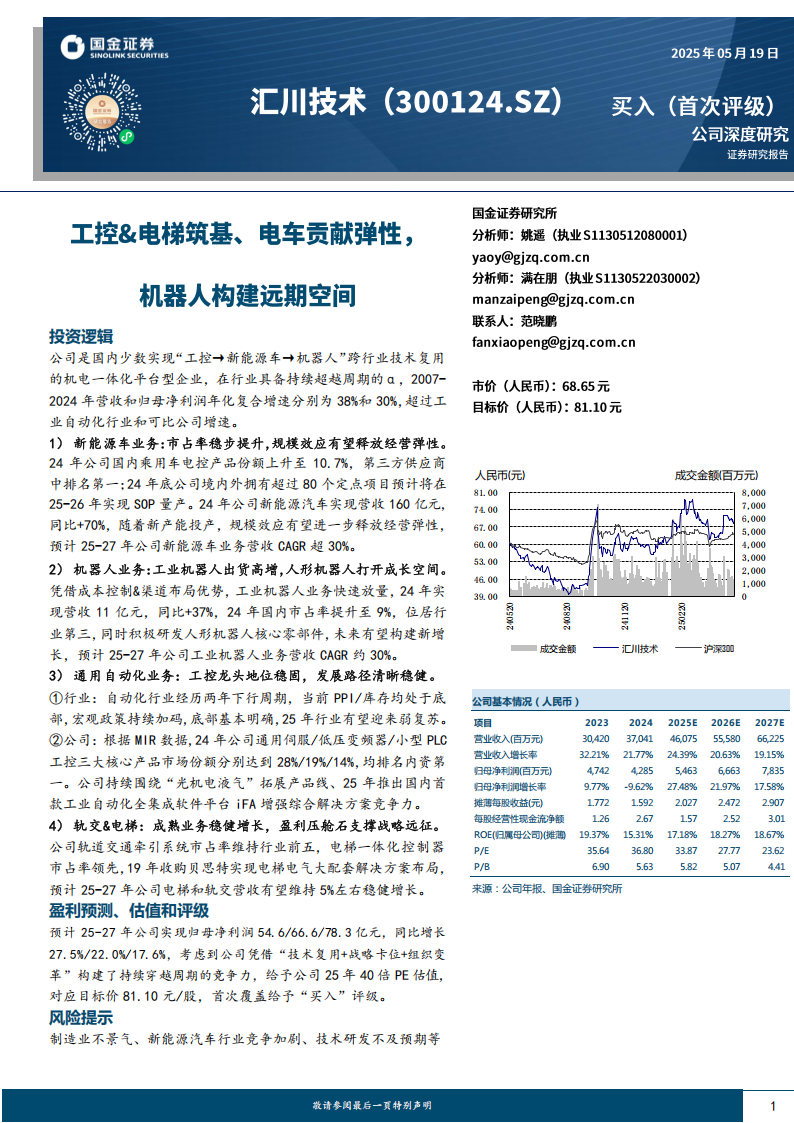 汇川技术研究报告：工控&电梯筑基、电车贡献弹性，机器人构建远期空间,汇川技术,机器人,汇川技术,机器人,第1张