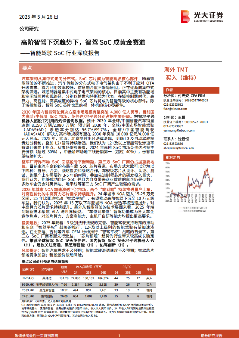 智能驾驶SoC行业深度报告：高阶智驾下沉趋势下，智驾SoC成黄金赛道,智能驾驶,SoC,智能驾驶,SoC,第1张