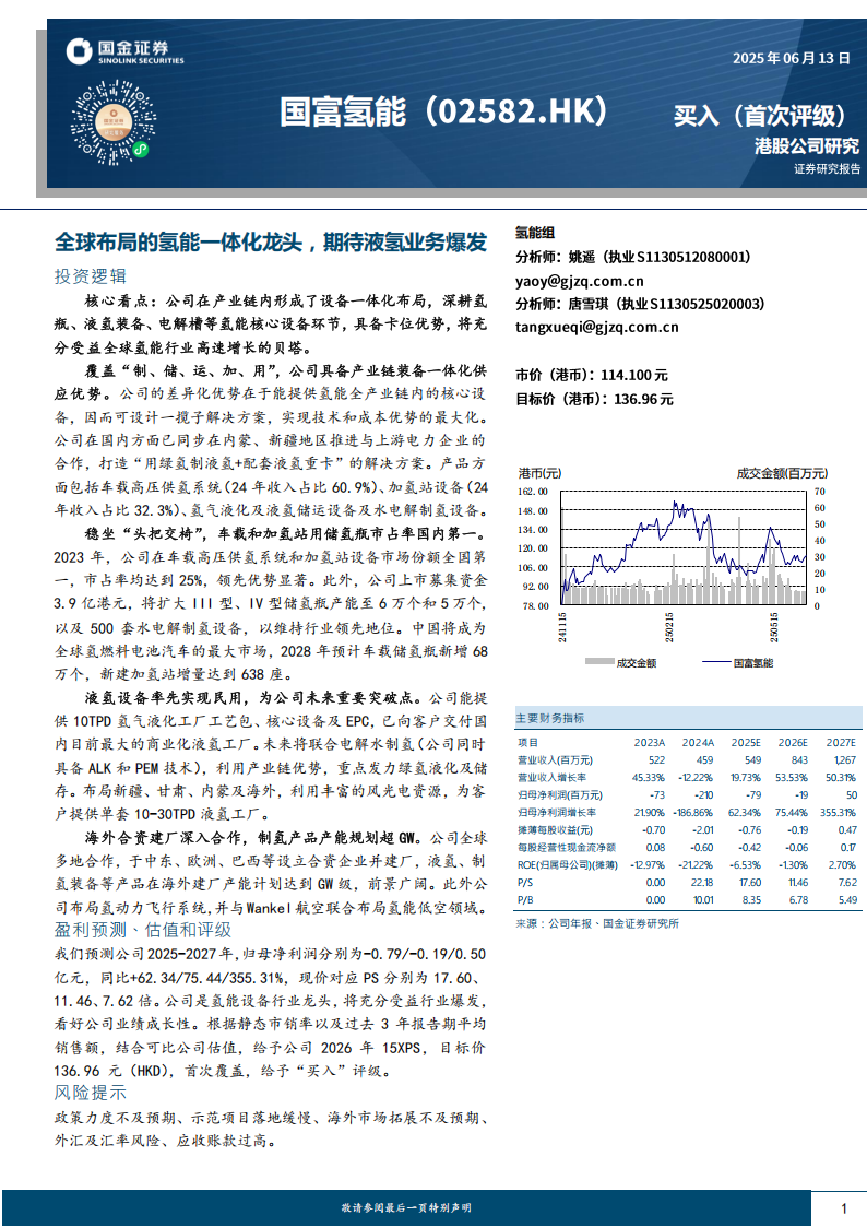 国富氢能研究报告：全球布局的氢能一体化龙头，期待液氢业务爆发,国富氢能,液氢,新能源,国富氢能,液氢,新能源,第1张